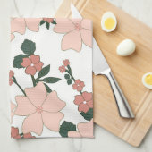 Linge De Cuisine Jolie Pêche Florale (Quart Plié)