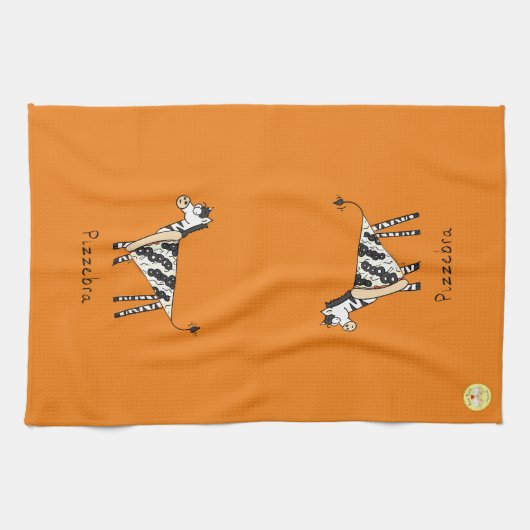 Linge De Cuisine Jolie Pizza Drôle Zebra Cartoon pour enfants (Horizontal)
