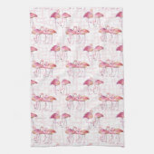 Linge De Cuisine Jolie plage rose flamingo carrelée motif (Vertical)