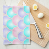 Linge De Cuisine jolie rose aqua bleu pastel écailles de sirène (Quart Plié)