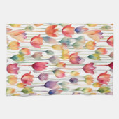 LINGE DE CUISINE JOLIE ROSE D'EAU ET TULIPS FLEURIS ORANGE (Horizontal)