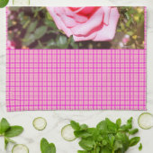 Linge De Cuisine jolie rose rose fleur avec coeurs doux (Plié)