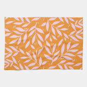 Linge De Cuisine Jolies branches - orange et rose (Horizontal)