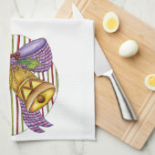 Linge De Cuisine Jolies cloches de jingle de Noël avec ruban et bow (Quart Plié)