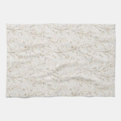 Linge De Cuisine Jolies Fleurs Blanc Crème (Horizontal)