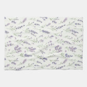 Linge De Cuisine Jolies fleurs blanches lavande (Horizontal)