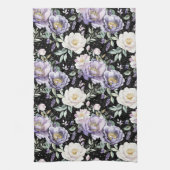 Linge De Cuisine Jolies Fleurs Blanches Violettes (Vertical)