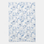 Linge De Cuisine Jolies Fleurs Bleues Blanches Chic (Vertical)
