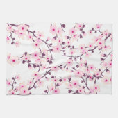 Linge De Cuisine Jolies fleurs de cerisiers Nature rose blanc (Horizontal)