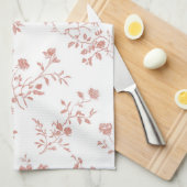 Linge De Cuisine Jolies Fleurs Roses (Quart Plié)