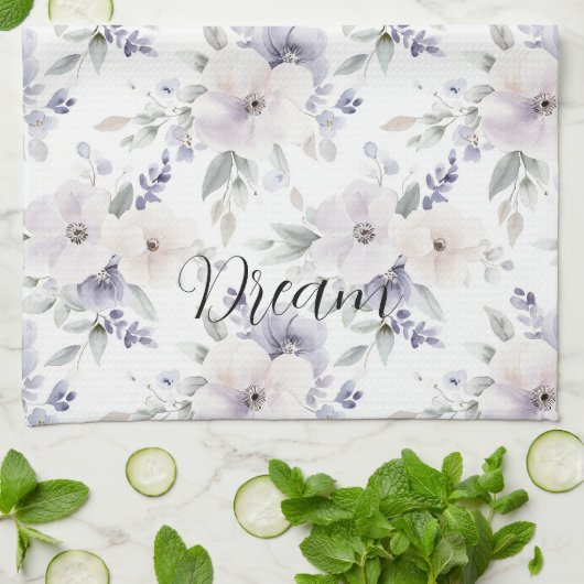 Linge De Cuisine Jolies Fleurs Violettes (Plié)
