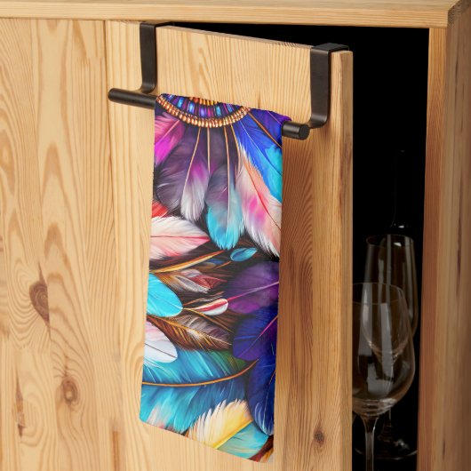 Linge De Cuisine Jolies plumes (Pliage en tiers)