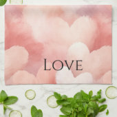 Linge De Cuisine Jolis cœurs rose tendre Amour (Plié)