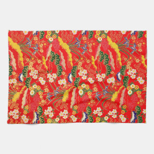 Linge De Cuisine Jolis motifs floraux japonais colorés