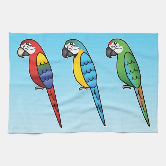 Linge De Cuisine Jolis perroquets ara de dessin animé (Horizontal)