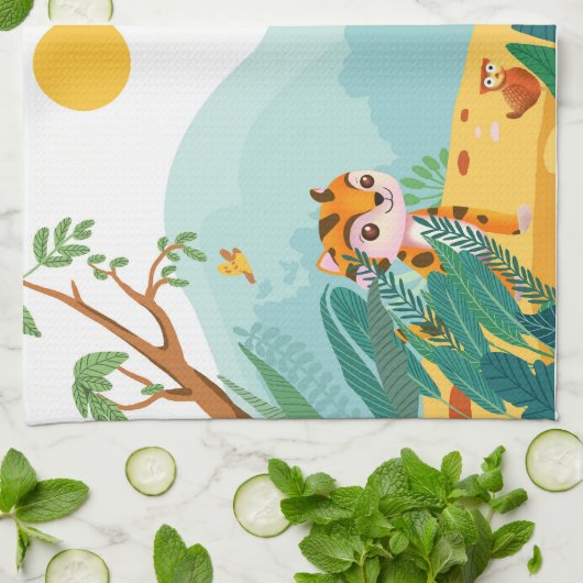 Linge De Cuisine Jouant et descriptif, Jouant Jungle Cub numérique (Plié)