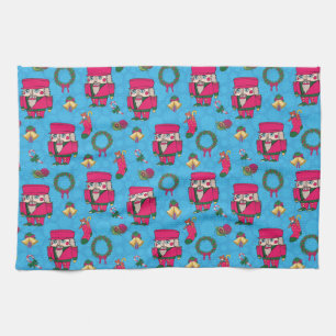 Linge De Cuisine Jouet de casse-noix de Noël, motif bleu de flocon