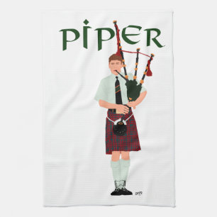 Linge De Cuisine Joueur de cornemuse - Kilt Rouge