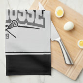 Linge De Cuisine Joueur de crosse personnalisé AJOUTER LE NOM D'Équ (Quart Plié)