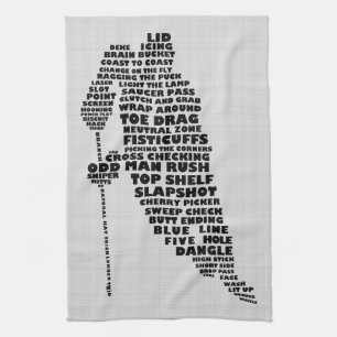 Linge De Cuisine Joueur de hockey sur glace Typographie Tea Towa