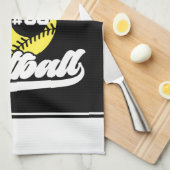 Linge De Cuisine Joueur de softball personnalisé AJOUTER LE NOM Équ (Quart Plié)