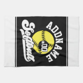 Linge De Cuisine Joueur de softball personnalisé AJOUTER LE NOM Équ (Horizontal)