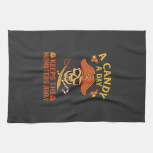 Linge De Cuisine Jour de bonbons Halloween Pirate Crâne Canne