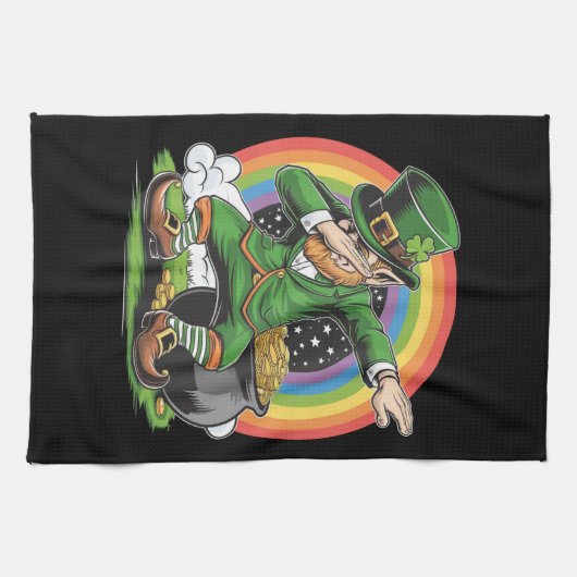 Linge De Cuisine Jour de la Saint Patrick Dabbing Leprechaun Dab Da (Horizontal)