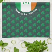Linge De Cuisine Jour de la Saint Patrick Nom Shamrock Monogramme (Plié)