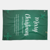 Linge De Cuisine Jour de Noël simple vert et blanc et Nouvel An (Horizontal)