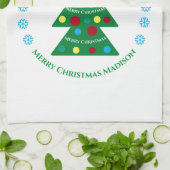 Linge De Cuisine Jour férié de Noël vert mignon (Plié)