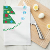 Linge De Cuisine Jour férié de Noël vert mignon (Quart Plié)