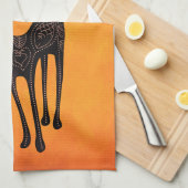 Linge De Cuisine Jour mexicain noir du chat mort (Quart Plié)