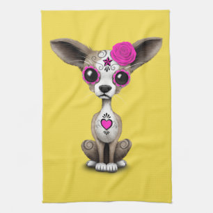 Linge De Cuisine Jour rose du chiwawa mort