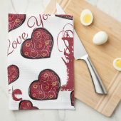 LINGE DE CUISINE JOUR VALENTINES (Quart Plié)