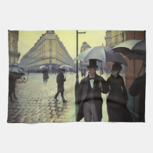Linge De Cuisine Journée de la Pluie de Paris par Gustave Caillebot
