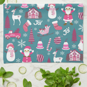 Linge De Cuisine Joy Christmas Turquoise