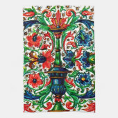 Linge De Cuisine Joyaux Tons Médiéval Fleurs Manuscrits Scrolls (Vertical)