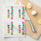 Linge De Cuisine Joyeuse fête d'anniversaire colorée (Quart Plié)