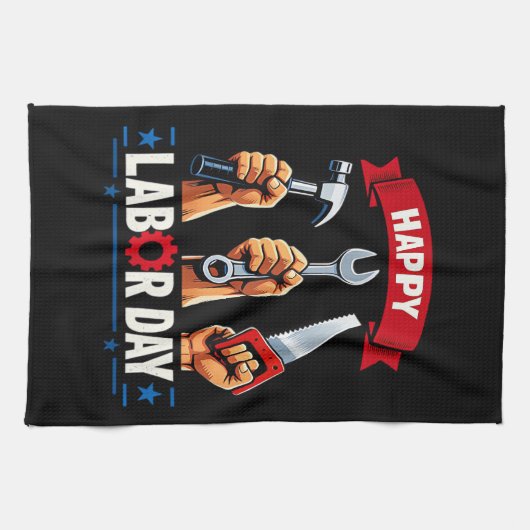 Linge De Cuisine Joyeuse fête du travail (Horizontal)