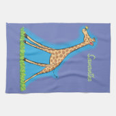 Linge De Cuisine Joyeuse girafe avec dessin animé de papillons (Horizontal)