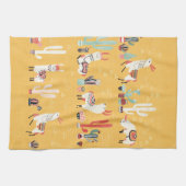 Linge De Cuisine Joyeuse lama aux fleurs et cactus Aquarelle (Horizontal)