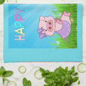 Linge De Cuisine Joyeuse Piggy de Pâques (Plié)