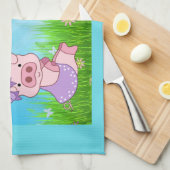 Linge De Cuisine Joyeuse Piggy de Pâques (Quart Plié)