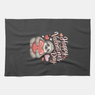 Linge De Cuisine Joyeuse Saint-Valentin Mignon Paresseux avec T-Shi
