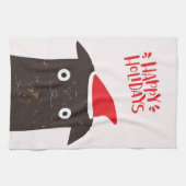 Linge De Cuisine Joyeuses fêtes ! Cartoon de chat Cute Père Noël - (Horizontal)