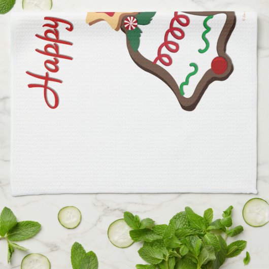 Linge De Cuisine Joyeuses fêtes Noël Cookie Bells (Plié)