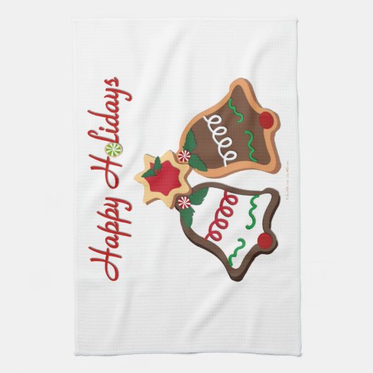 Linge De Cuisine Joyeuses fêtes Noël Cookie Bells (Vertical)