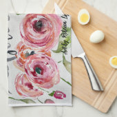 Linge De Cuisine Joyeuses fleurs d'aquarelle d'anniversaire (Quart Plié)