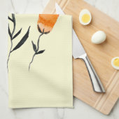 Linge De Cuisine Joyeuses fleurs orange et jaune (Quart Plié)